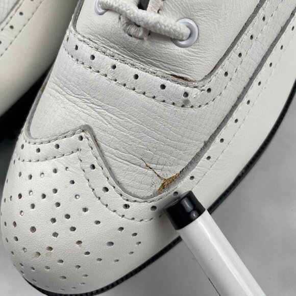 Dunlop Fuzzy Zoeller Fz6000c Leather Golf Shoes Men’s Size 8 White Lace Up - Picture 12 of 12